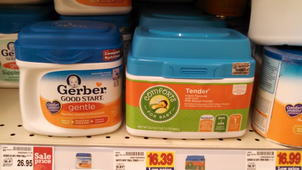 Store brand formula Comforts for baby Tender